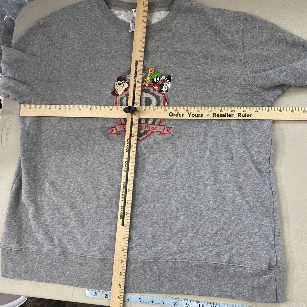 Vintage Warner Bros Sweatshirt Men Large Taz Bugs Bunny Sylvester Marvin Martian - Picture 5 of 13
